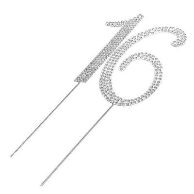 16 Cake Sixteen Topper Rhinestones Birthday Wedding