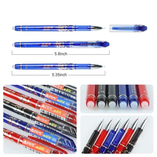 57Pcs/Set Erasable Gel Pens Black Blue Refill Rod 0.5mm Ball