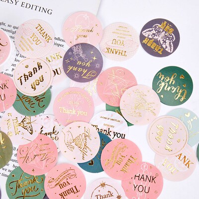 46pcs/box Round Thank You Stickers for Envelope Seal Labels