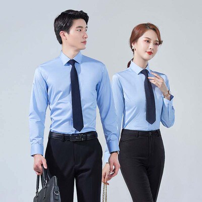 -Mens Business Dress Shirts Long Sleeve Womens Shirts Cott