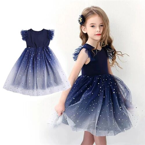 Summer Girl Dress Princess Star Sleeveless Tulle Tutu Dress