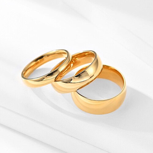 2/4/6/8/12/MM Fashion Stainless Steel Ring Wholesale Laser