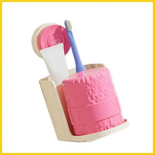 H55A Removable Drainages Tray Suction Cup Toothbrush Holder