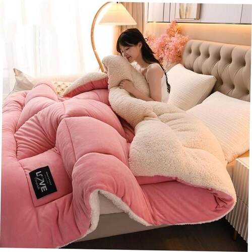 Super warm winter flannel quilt comforter blanket bed duvet1