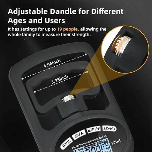 Grip Srength Tester 265Lbs/120Kg Digital Hand Dynamometer Gr