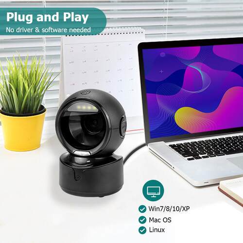 Self-sensing barcode scanner Wired & Wireless Desktop Reader