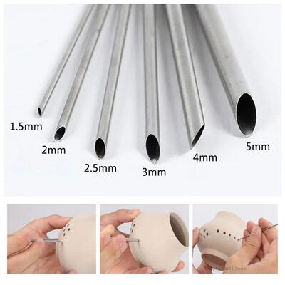 6pcs Stainless Steel Pottery Puncher Sculpture Modeling Full