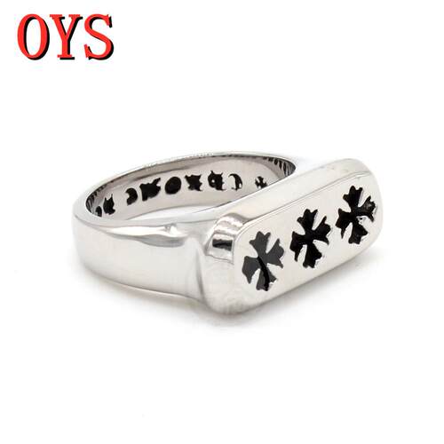 -R0555-NK02 fashion personality shiny cross mens titanium s