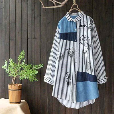 Long shirt female Chinese style women clothing blouse 2024 l