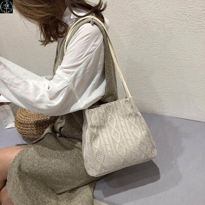 19autumn Fashion women handbags leisure knitted bag for girl