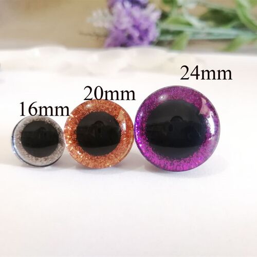 20pcs---9-12-14--16-18- 20 -24--30-35mm clear 3D glitter eye