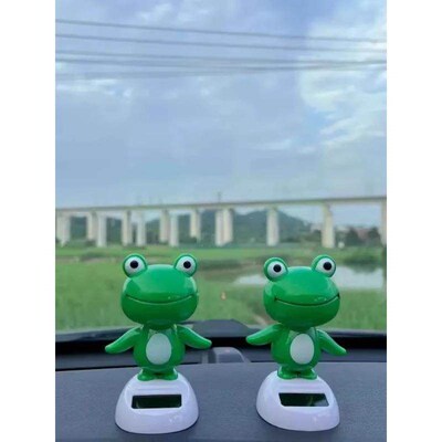 Car Solar-powered Frog Ornament for Interior Decoration - Su