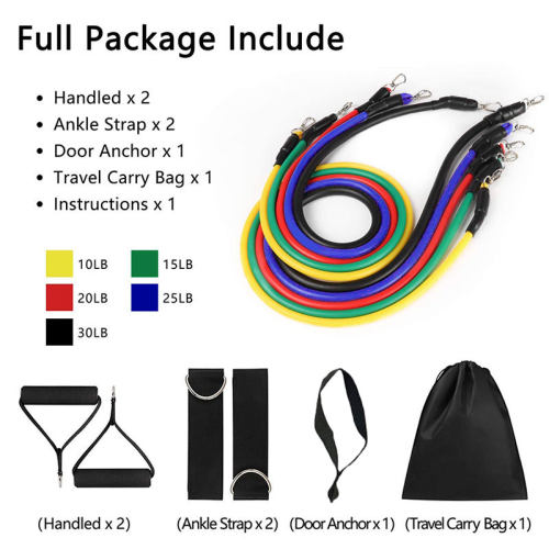 11Pcs/Set Latex Resistance Bands Crossfit Training Exercise