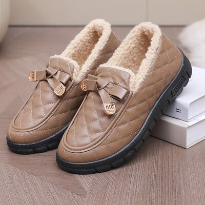 Womens 1 Slip-on tton Shoes Waterproof Non-slip Casual Bean