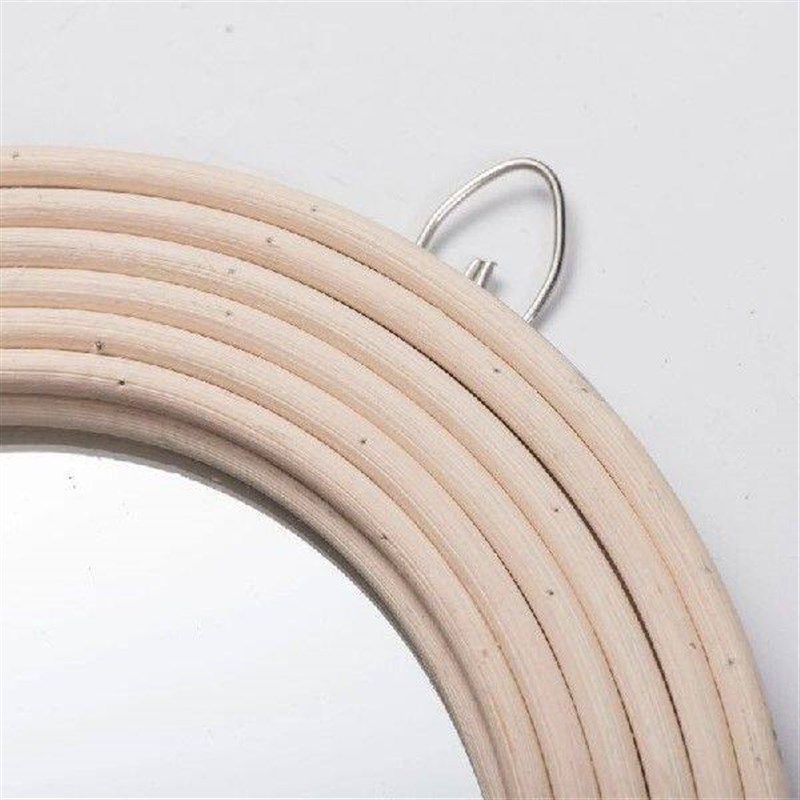 Oval Hanging Wall Mirror Decorative Rattan Innovative Art - 实物图