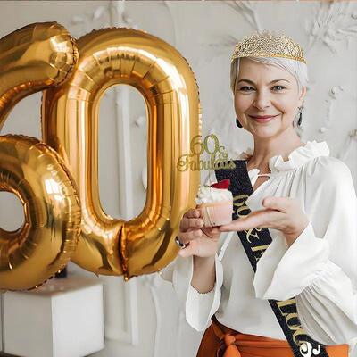 30- 50th  Birthday Anniversary Decoration Happy Women Glitte