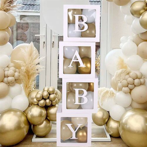 Alphabet Name Box Transparent Birthday Balloon Wedding1st Bi