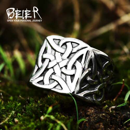 -beier new stainless steel mens ring vintage viking celtic