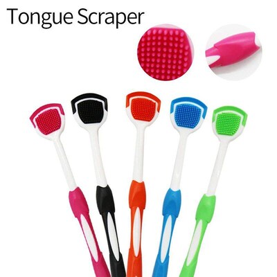 5PCS Silicone Tongue Scraper Brush Clean Tongue Oral Cleanin