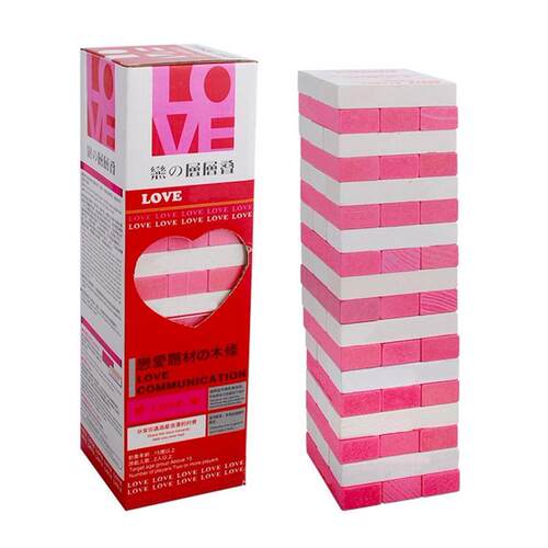 Wooden Tumbling Tower Deluxe Stacking Love Genga culb Game