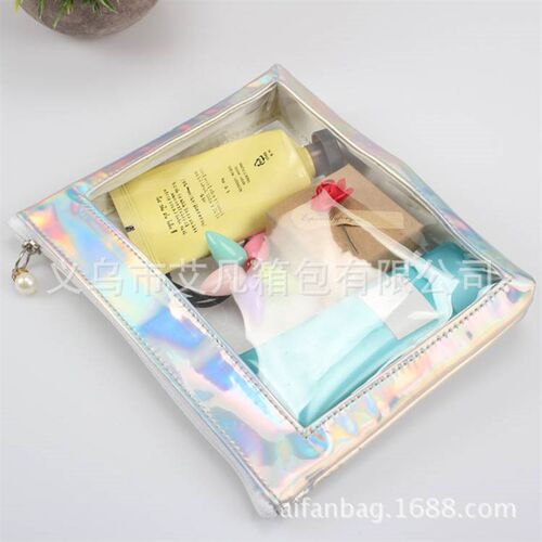 Colorful laser cosmetic bag large capacity washing bag tasse
