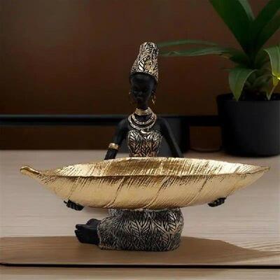 Fruit Plate Resin African Woman Serving Plates For Parties