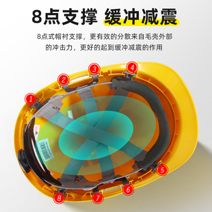 代尔塔安全帽工地建筑领导施工防砸劳保透气防冲击轻型防护经典款