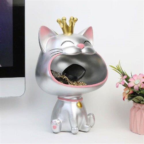 Resin Animal Key Bowl Candy Snacks Organizer Fortune Cat