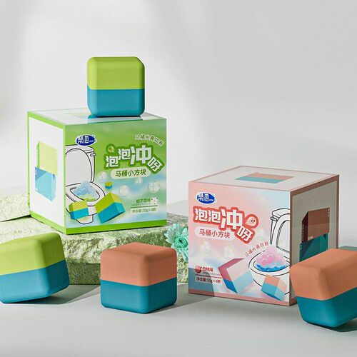 Toilet cleaning block, dual-effect toilet cleaner, fresh sce