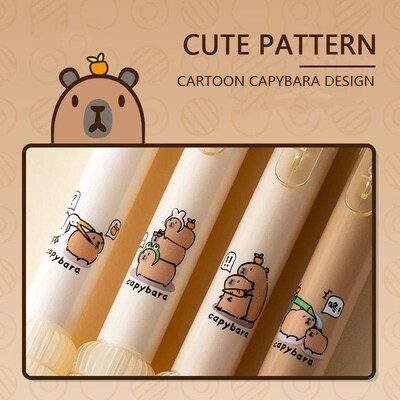 4 Pcs/Set Kawaii Capybara Automatic Pencil Cute 0.5mm Black