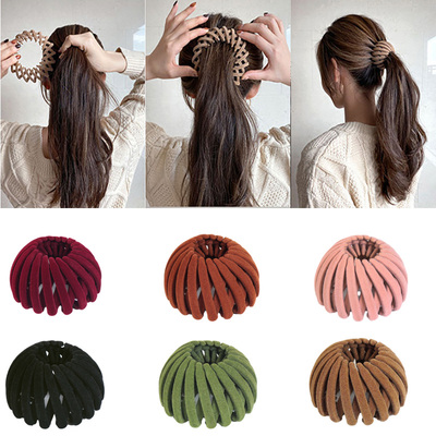 Bird Nest Hair Claw Expanding Velvet Hair Accessories Fashio