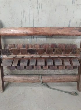 民俗农耕老物件农具木犁木耙水车风车摆件乡村记忆老农民耕耘摆件