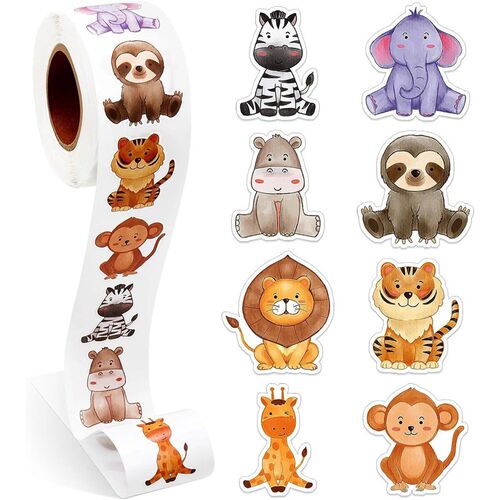 500Pcs /1 Rolls 2.5cm/1inch Fox Rabbit Lion Tiger er Decorat
