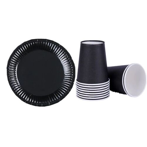Black Red Disposable Cake Paper Plates Cup DIY Decoration Fo