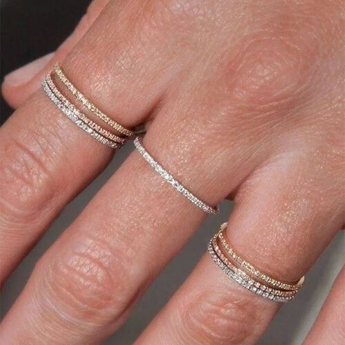 Tiny cate Micro Pave Zircon Rings For Women rendy Chic Cryst