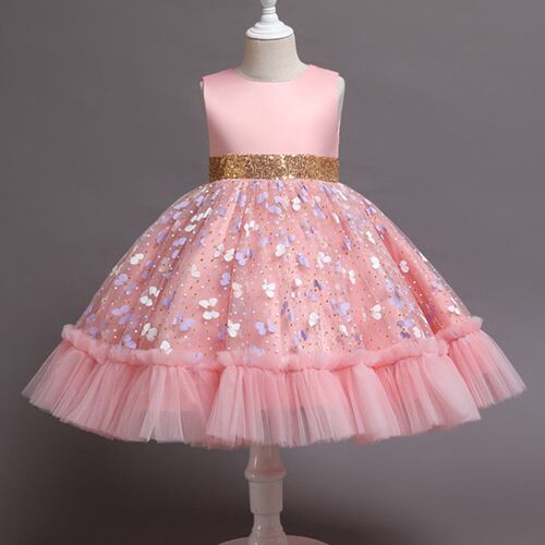 Kids Elegant Pearl Cake Princess Dress Girls Dresses For Wed