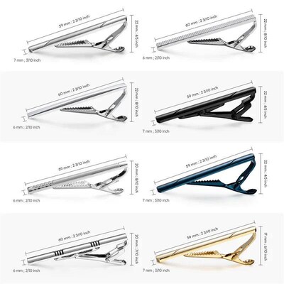 7/8/10 PCS Tie Clip Set With Gift Box Wedding Guests Gifts M