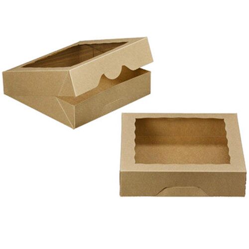 Bakery Pie Boxes with Window Large Cookie box Natural Kraft