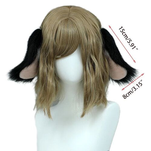 Handmade Plush Dog Ear Hairband for Girls Women Halloween Pa