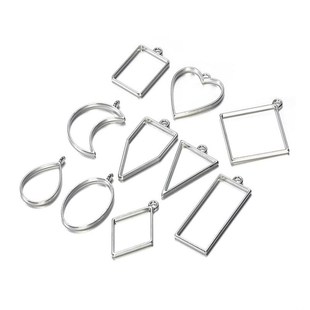 10pcs UV Epoxy Resin Mold Metal Geometric Frame Tools Heart