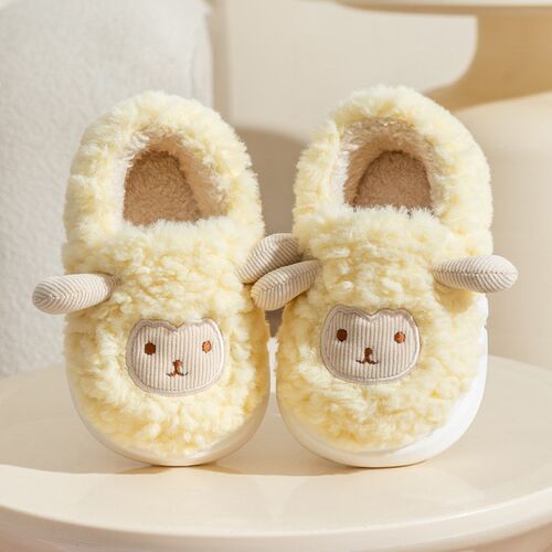Winter Cute Lamb Kids Cotton Slippers for Boys Girls Indoors