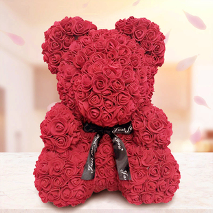 Dropshipping 40cm Teddy Bear of Rose Artificial Flowers PE R
