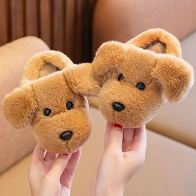 Winter Warm Kids Slippers Boy and Girls Indoor Non-slip Cott