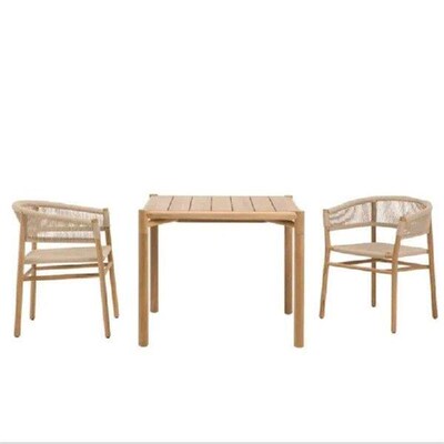 Nordic Dining Chair Outdoor Solid Wood Rattan Leisure