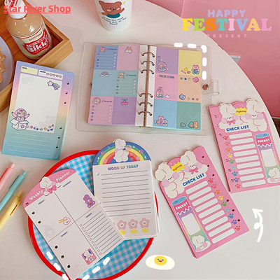 50sheets A6 Cartoon Ring Binder Paper Refill Notebook Cute D