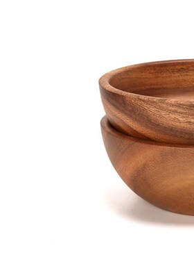 Wooden large salad bowl instant noodle bowl soup rice bowl