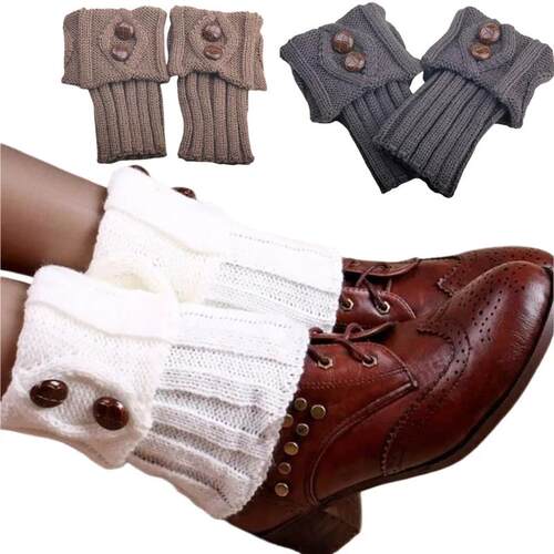 Autumn Winter Womens New Short Rhombus Flip 2 Button Foot W