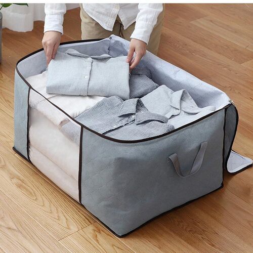 New Thick Charcoal Nonwoven Fabric Quilt Storage Bag Large S