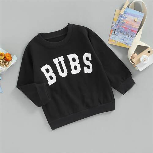 Kids Fall Sweatshirt, Toddlers Letter Print Crew Neck Long S