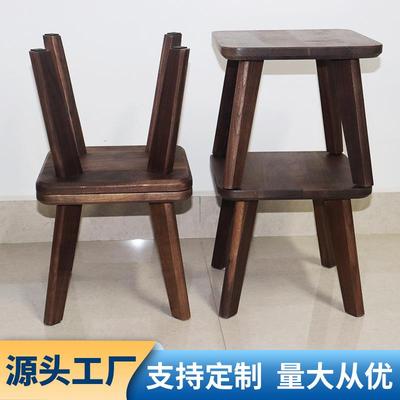 北美黑胡桃木小凳子礼品方凳榫卯实木矮凳儿童换鞋凳钻石凳